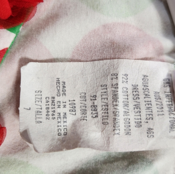 Mallory May all dotted up for Christmas Size 7 Top w front kangaroo pocket, vgc - Picture 8 of 8